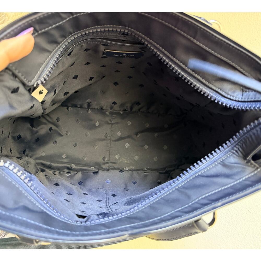 kate spade Navy Nylon Crossbody Satchel with Gold Hardware EUC - Picture 7 of 10